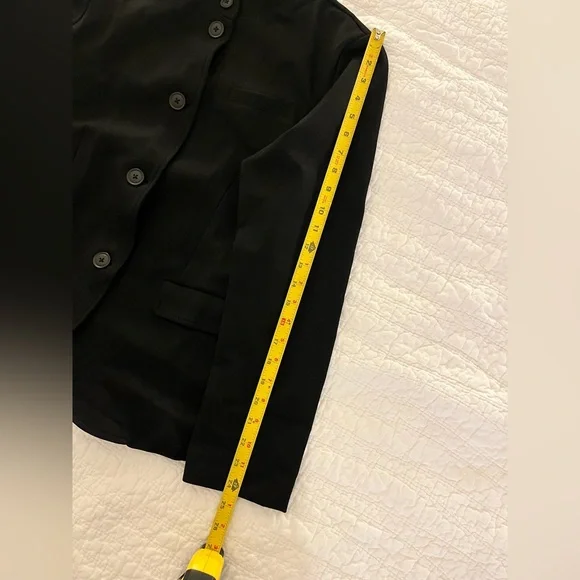 NWOT Quince ultra-stretch ponte stand collar blazer black L - Picture 7 of 13
